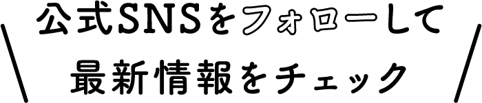 公式SNSをフォローして最新情報をチェック